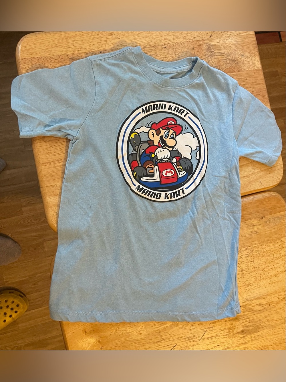 Mario Kart Official Nintendo light Blue T-Shirt Size S (6/7)